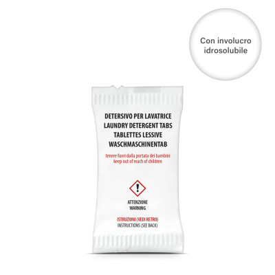 detersivo lavatrice in pastiglie con involucro idrosolubile